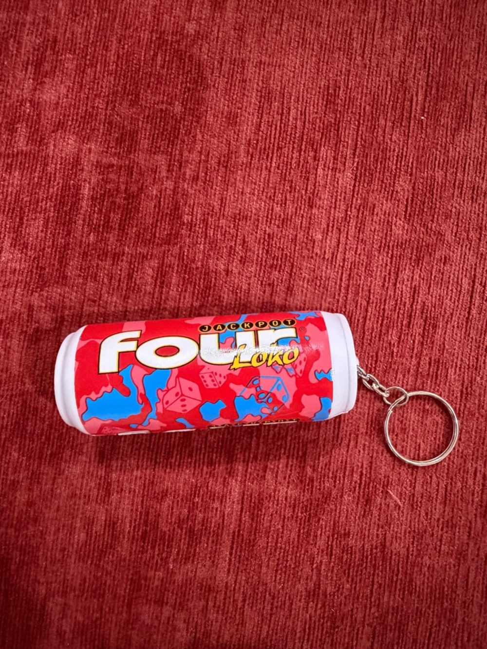 Four Loko Jackpot Red Keychain Can promo